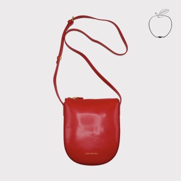 Eva - Apple Vegan Leather Strap Crossbody Bag Red