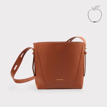 Oli - Apple Vegan Leather Midi Crossbody Bag Brown