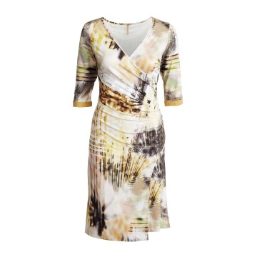 Faux Crossover Print Dress