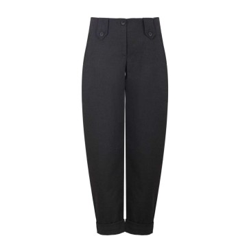 Full Length Virgin Wool Style Turn Up Pants