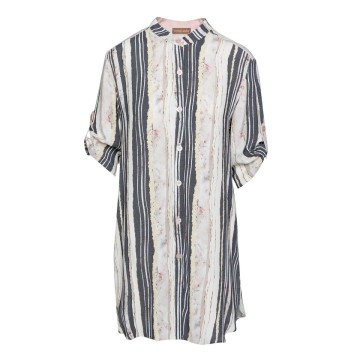 Long Summer Shirt in Print Striped Fabric