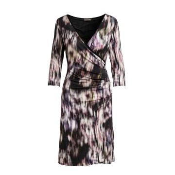 Print Jersey Faux Wrap Dress
