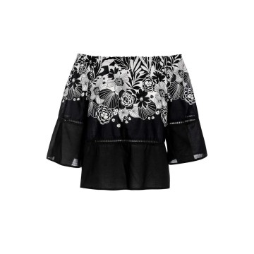 Floral Top with Bell Sleeves