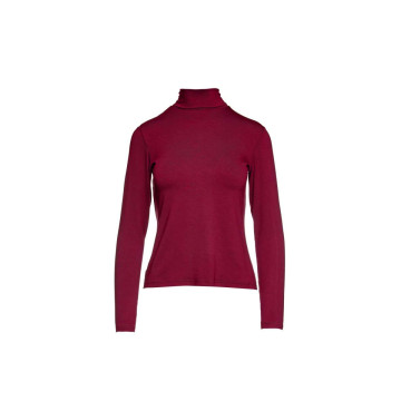 Burgundy Turtle Neck Top By Conquista