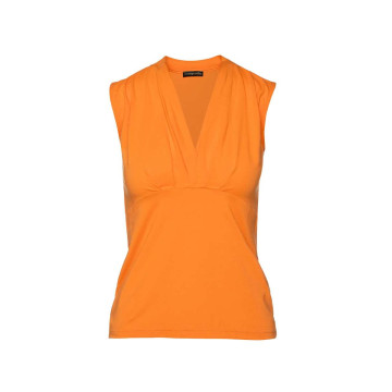 V Neck Sleeveless Orange Top