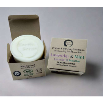 Organic Certified Balancing Solid Shampoo - Lavender & Mint - Dry & all Hair Types 60g