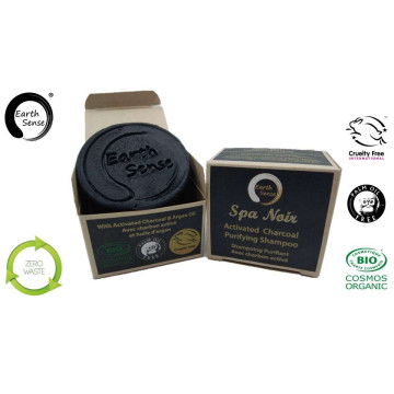 Organic Certified Spa Noir - Solid Shampoo with activated charcoal - 60g