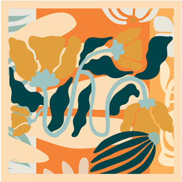 FLORAL MAZE SILK SCARF