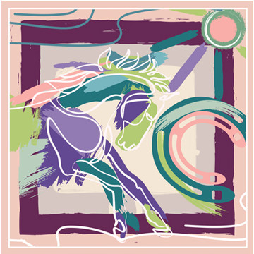 RAINBOW HORSE SILK SCARF