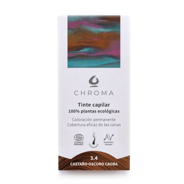 Tinte Vegetal Capilar Ecológico Sin Tóxicos | 3.4 - Castaño Medio Caoba | Sólo plantas naturales