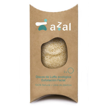 Discos faciales de Luffa-exfoliantes. 7 Ø cm. Estuche 3 uds. Azal.