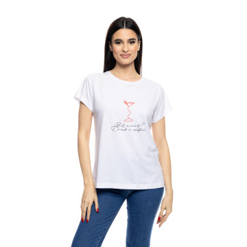BISTON LADIES T-SHIRT WITH PRINT ''RED COCTAIL'' // 53106008.00002