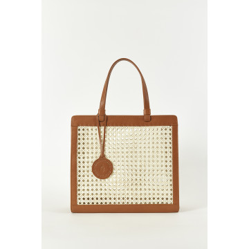 CAMEL CHAÎSE CARRÉ HANDBAG